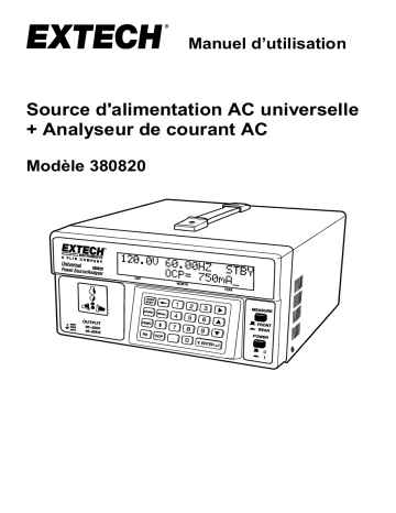 Extech Instruments 380820 Universal AC Power Source & AC Power Analyzer Manuel utilisateur | Fixfr