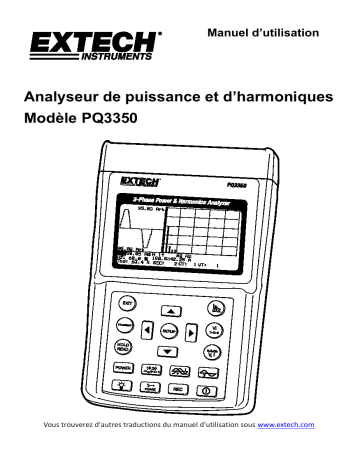 Extech Instruments PQ3350  Manuel utilisateur | Fixfr