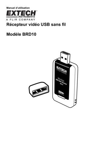 Extech Instruments BRD10 Wireless USB Video Receiver Manuel utilisateur | Fixfr