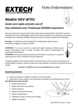 Extech Instruments HDV-WTX1 Wireless Handset Manuel utilisateur