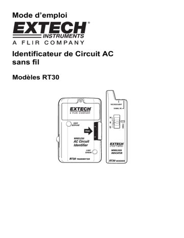 Extech Instruments RT30 Wireless AC Circuit Identifier (914MHz) Manuel utilisateur | Fixfr