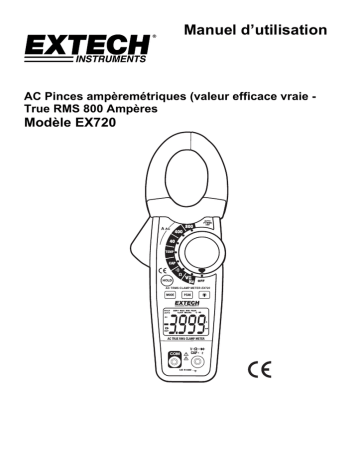 Extech Instruments EX720 800A AC Clamp Meter Manuel utilisateur | Fixfr