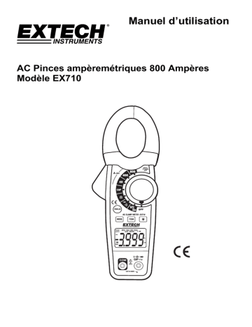 Extech Instruments EX710 800A AC Clamp Meter Manuel utilisateur | Fixfr