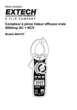 Extech Instruments MA410T 400A AC True RMS Clamp Meter   NCV Manuel utilisateur