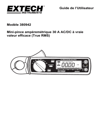 Extech Instruments 380942 30A True RMS AC/DC Mini Clamp Meter Manuel utilisateur | Fixfr