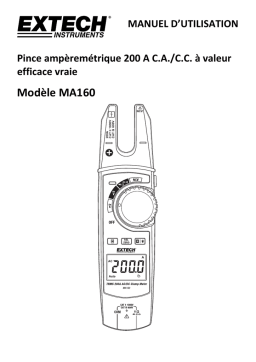 Extech Instruments MA160 Extech MA160: True RMS 200A AC/DC Open Jaw Clamp Meter Manuel utilisateur