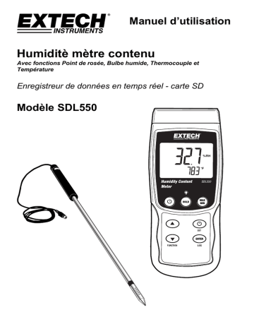 Extech Instruments SDL550 Humidity Content Meter/Datalogger Manuel utilisateur | Fixfr