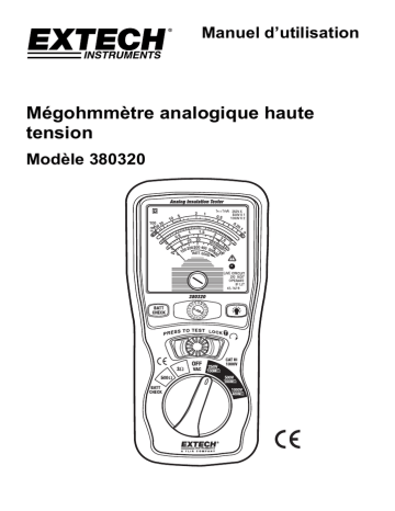 Extech Instruments 380320 Analog Insulation Tester Manuel utilisateur | Fixfr