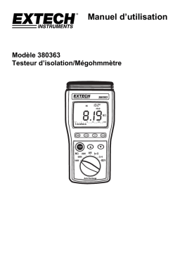 Extech Instruments 380363 Digital High Voltage Insulation Tester Manuel utilisateur