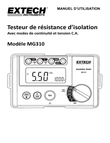 Extech Instruments MG310 Digital Insulation Tester Manuel utilisateur | Fixfr