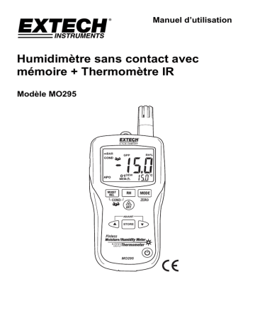 Extech Instruments MO295 Pinless Moisture Psychrometer   IR Thermometer Manuel utilisateur | Fixfr