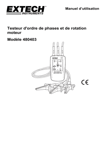 Extech Instruments 480403 Motor Rotation and 3-Phase Tester Manuel utilisateur | Fixfr