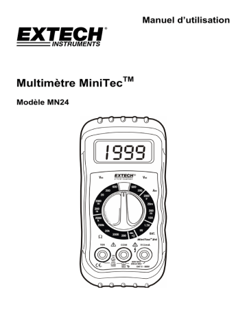 Extech Instruments MN24 MiniTec™ Digital MultiMeter Manuel utilisateur | Fixfr