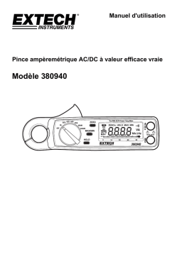 Extech Instruments 380940 400A True RMS AC/DC Watt Clamp-on Manuel utilisateur