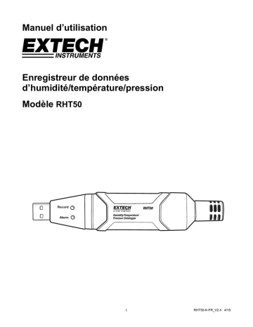Extech Instruments RHT50 Humidity/Temperature/Pressure Datalogger Manuel utilisateur | Fixfr