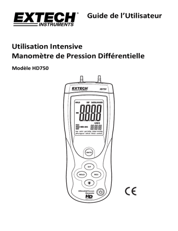 Extech Instruments HD750 Differential Pressure Manometer (5psi) Manuel utilisateur | Fixfr