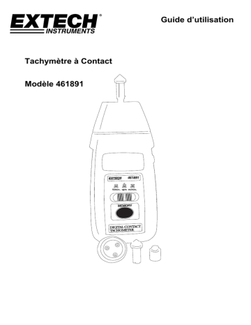 Extech Instruments 461891 High Precision Contact Tachometer Manuel utilisateur | Fixfr