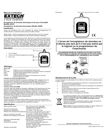 Extech Instruments 42260 Temperature Datalogger Manuel utilisateur | Fixfr