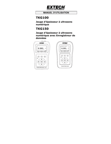 TKG150 | Extech Instruments TKG100 Digital Ultrasonic Thickness Gauge Manuel utilisateur | Fixfr