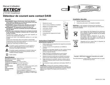 Extech Instruments DA50 Telescoping AC Current Detector Manuel utilisateur | Fixfr
