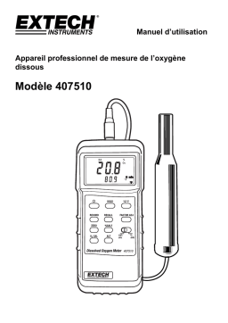 Extech Instruments 407510 Heavy Duty Dissolved Oxygen Meter Manuel utilisateur