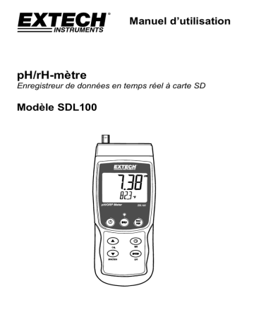 Extech Instruments SDL100 pH/ORP/Temperature Datalogger Manuel utilisateur | Fixfr