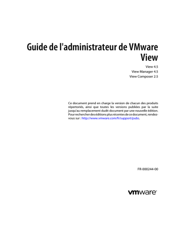 VMware VIEW COMPOSER 2.5 - GUIDE DE MISE A NIVEAU Manuel utilisateur | Fixfr