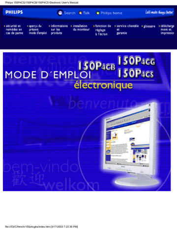 Philips 150P4CB Computer Monitor User Manual | Fixfr