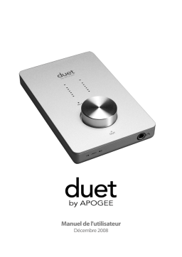 Apogee Duet FireWire Manuel utilisateur