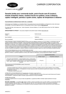 Carrier SYSTXCCITC01-A Manuel utilisateur