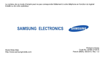 Samsung GT-M3710 Manuel utilisateur | Fixfr